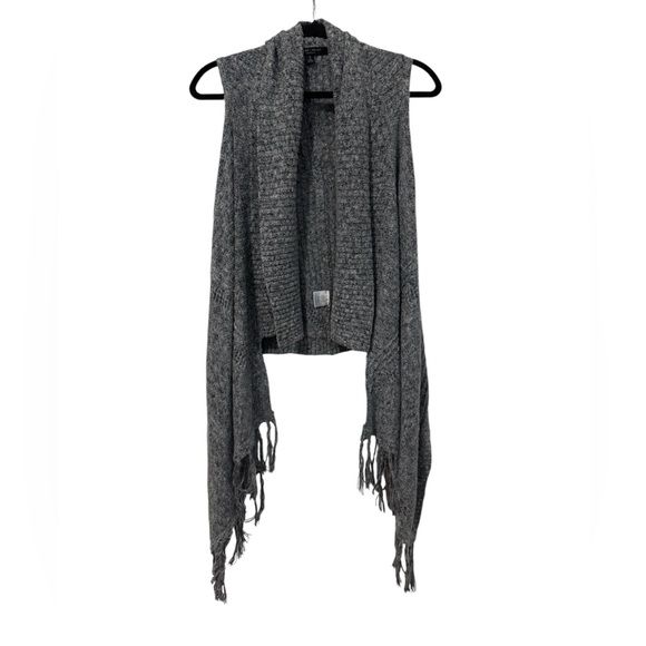 Romeo & Juliet Couture Tops - Romeo & Juliet Open Front Grey Fringe Vest (Size S)